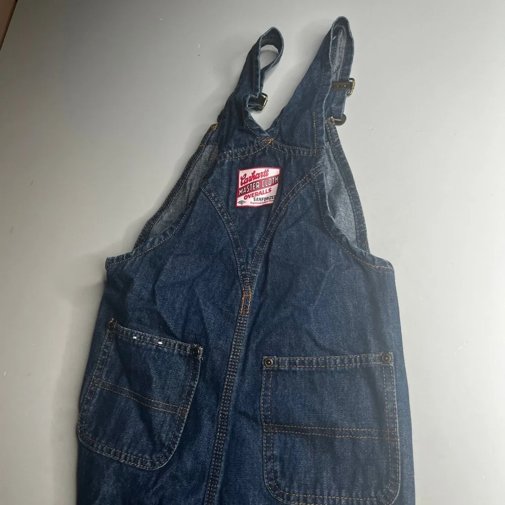 Carhartt Kids Denim Bib Overalls Dark Wash Master Cloth Size 6 RN 13706